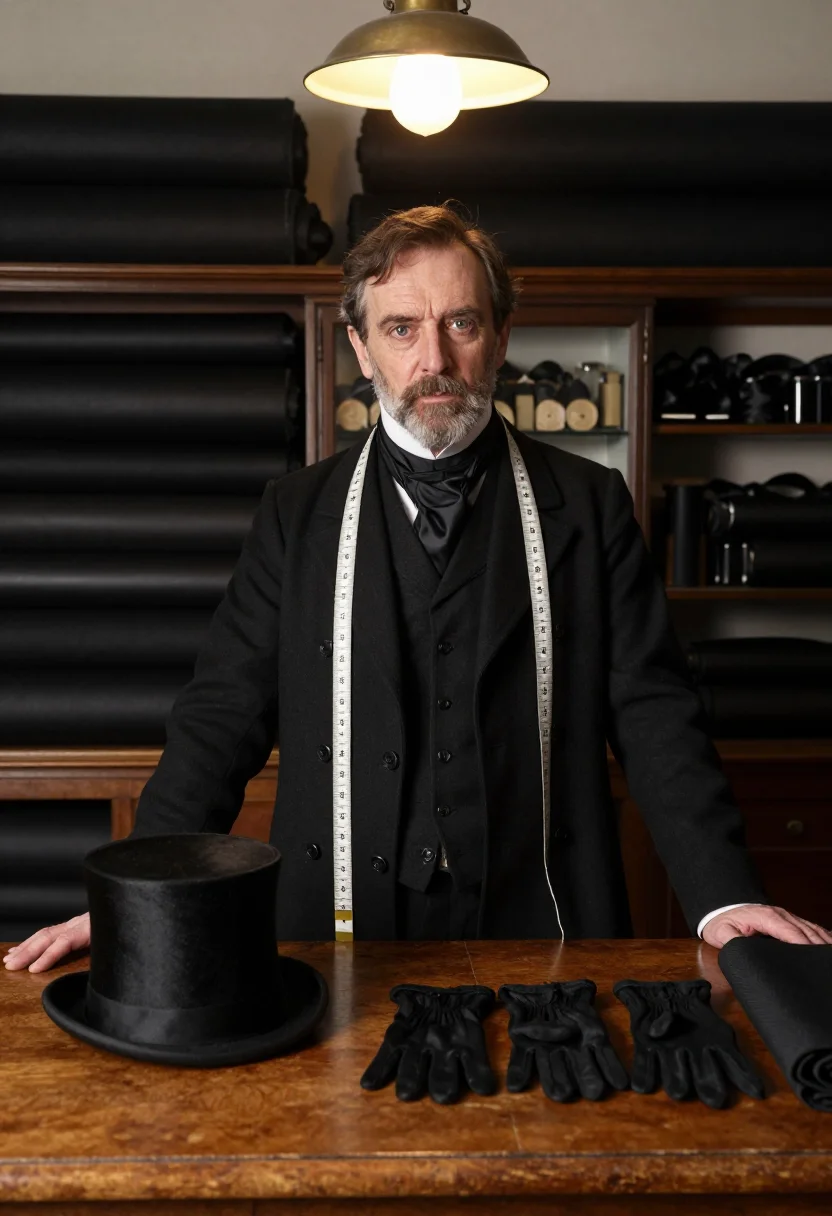 AI victorian undertaker sample — portrait of a man, three-quarter-length portrait of a Wester