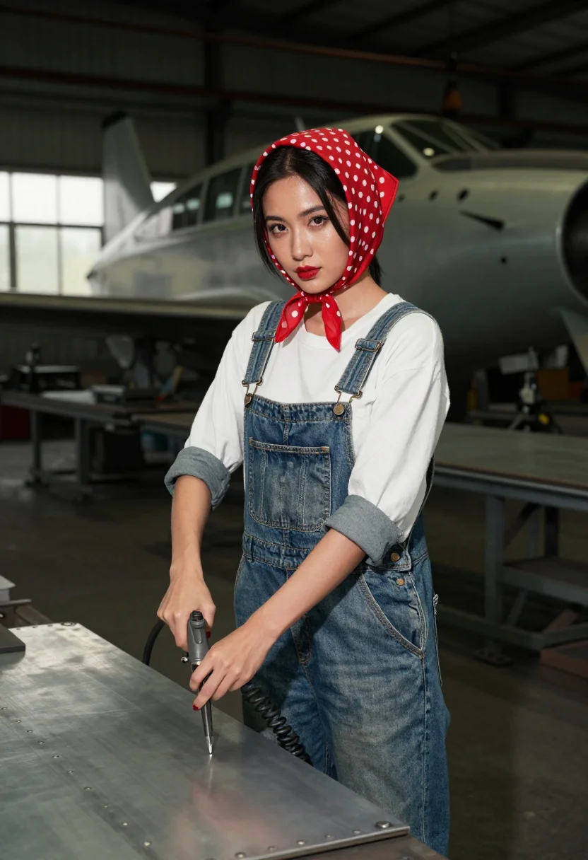 AI victory rolls sample — portrait of a woman, chest-up portrait of an East-Asian Amer
