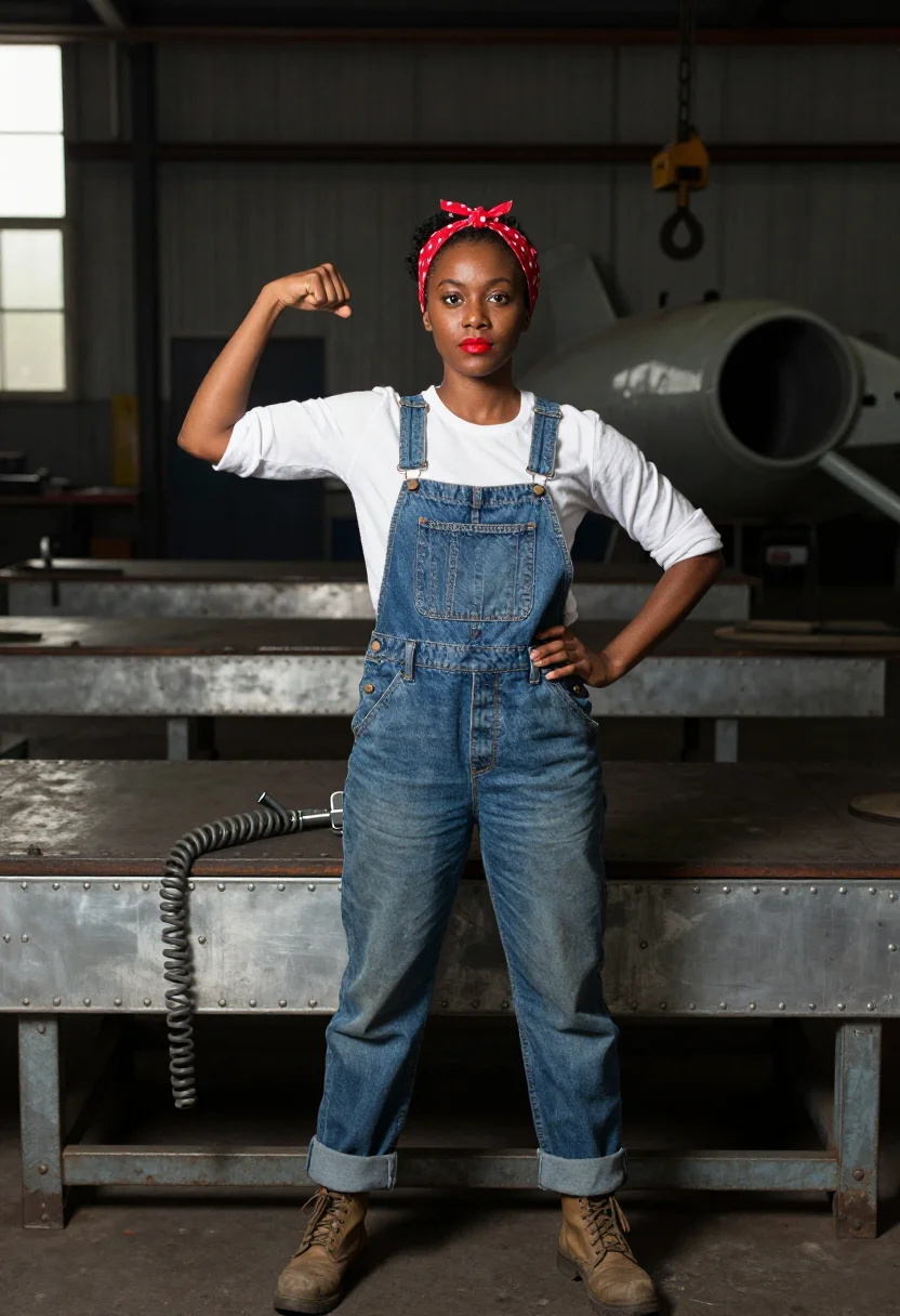AI victory rolls sample — portrait of a woman, half-length portrait of a Black America
