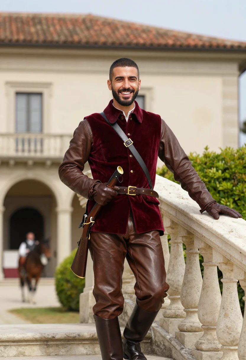 AI villa medici poggio sample — portrait of a man, three-quarter-length portrait of an Itali
