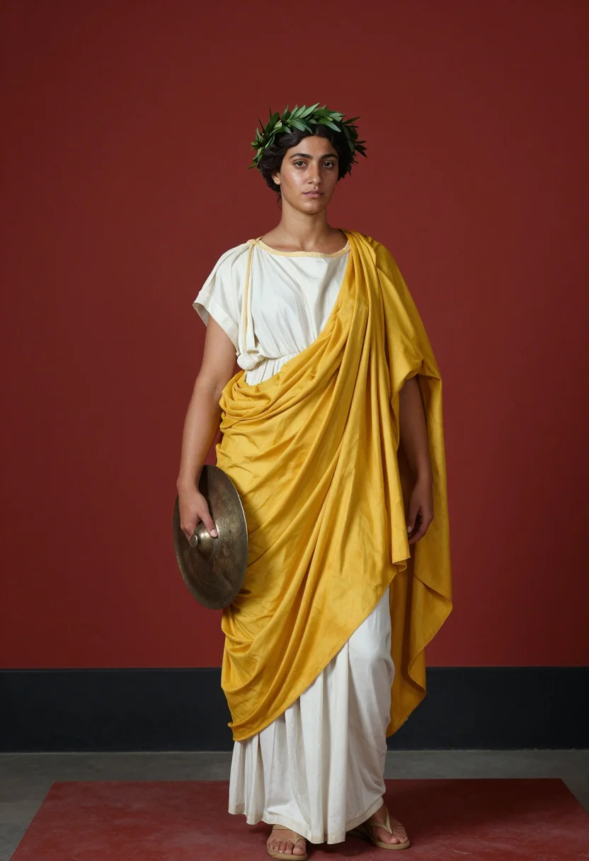 AI villa of mysteries sample — portrait of a woman, three-quarter-length portrait of a Roma