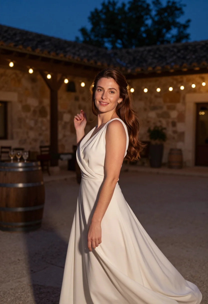 AI vineyard vows sample — portrait of a woman, half-length portrait of a Western-Europ