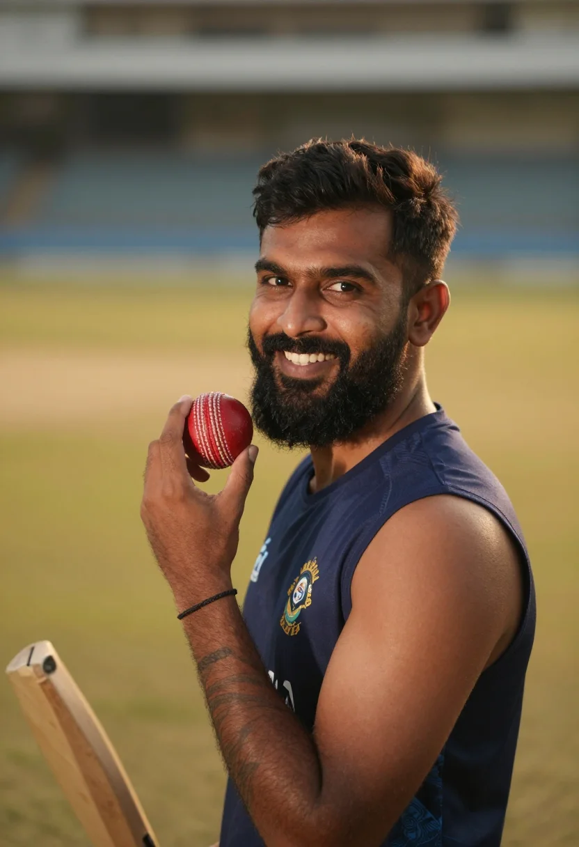 AI virat kohli 2023 sample — portrait of a man, chest-up photograph of a North-Indian man