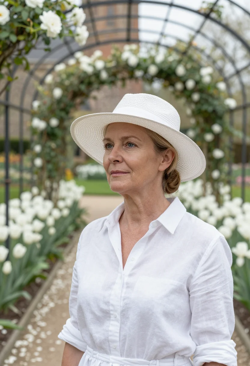 AI vita sackville west sissinghurst white garden may sample — portrait of a woman, framed tight, head and shoulders, the b