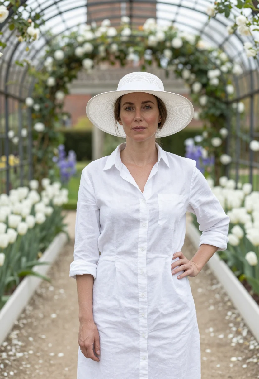 AI vita sackville west sissinghurst white garden may sample — portrait of a woman, framed half-length from the waist up, t