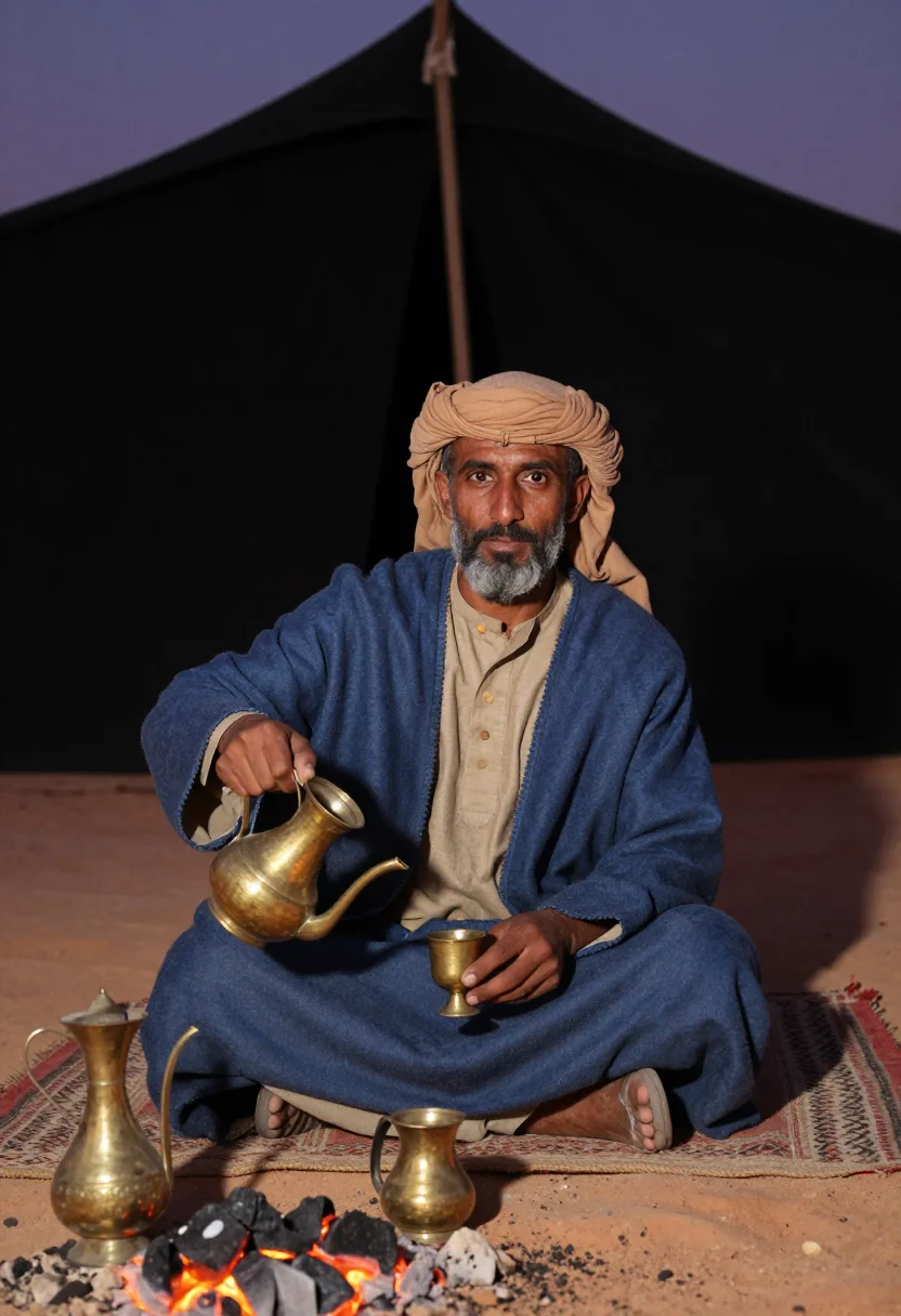 AI wadi rum sample — portrait of a traveller, three-quarter-length portrait of a