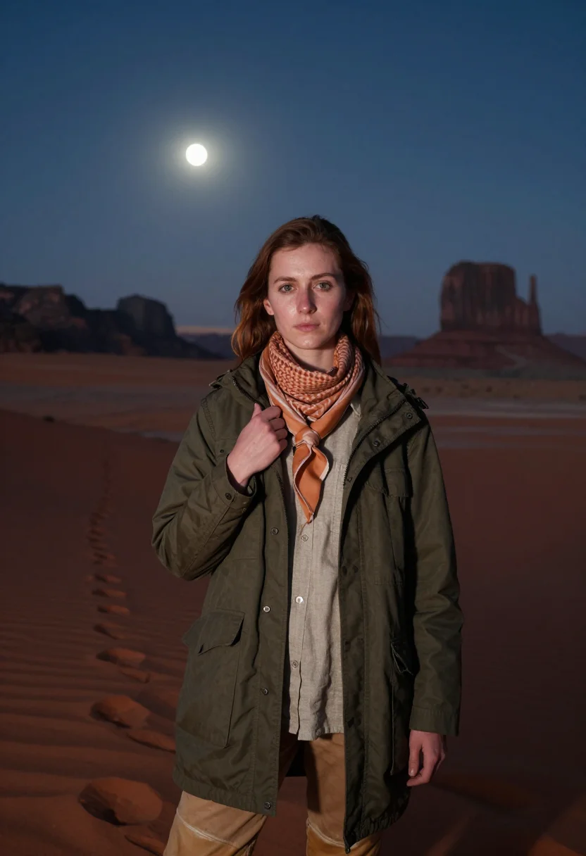 AI wadi rum sample — portrait of a traveller, half-length portrait of a Western-E
