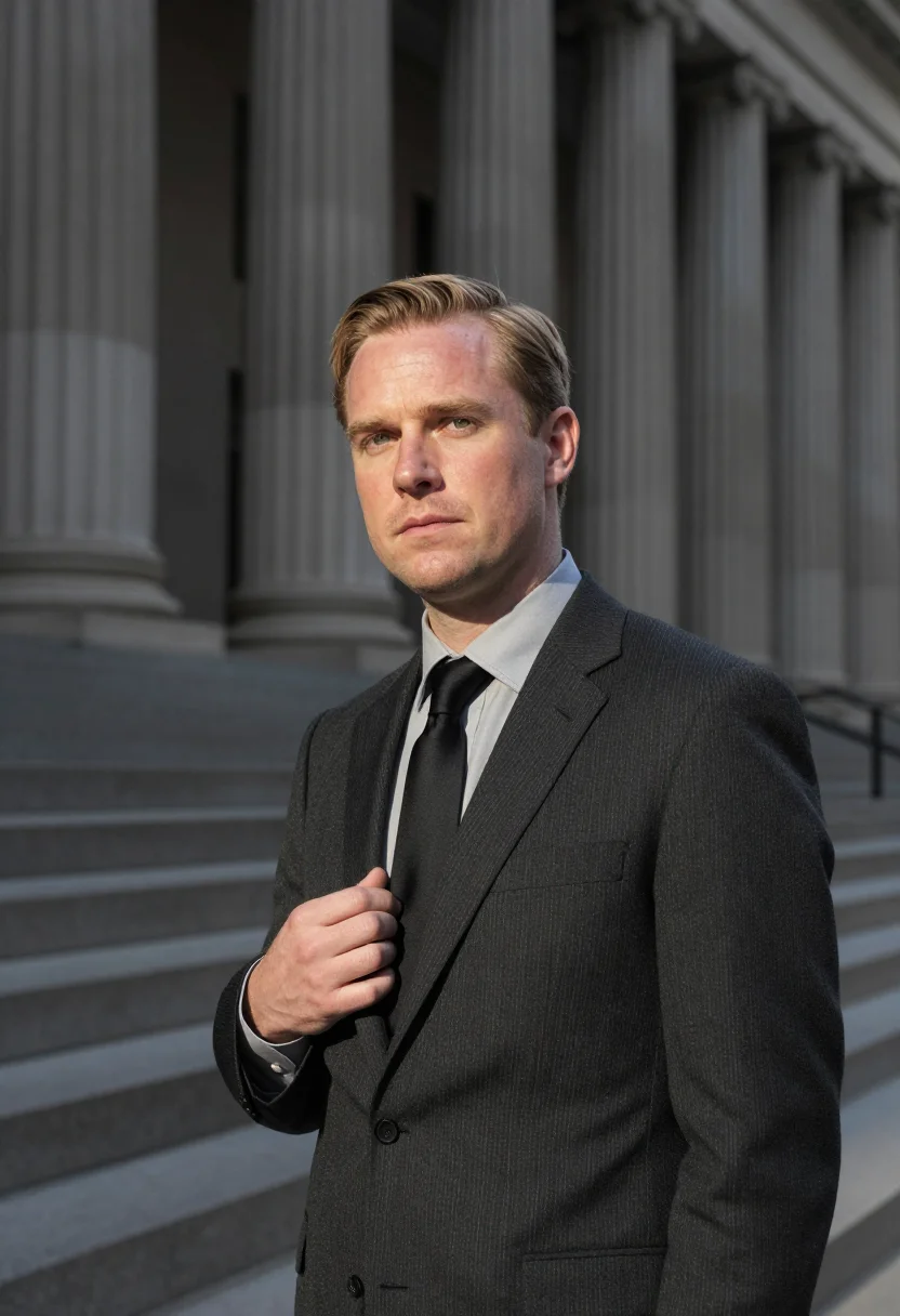 AI wall street banker charcoal sample — portrait of a man, framed chest-up, cropped at the ribs, the