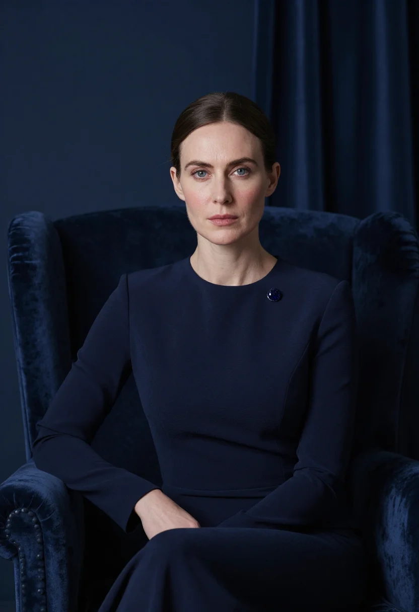 AI wallis simpson paris navy gala sample — portrait of a woman, framed tight, head and shoulders, the b
