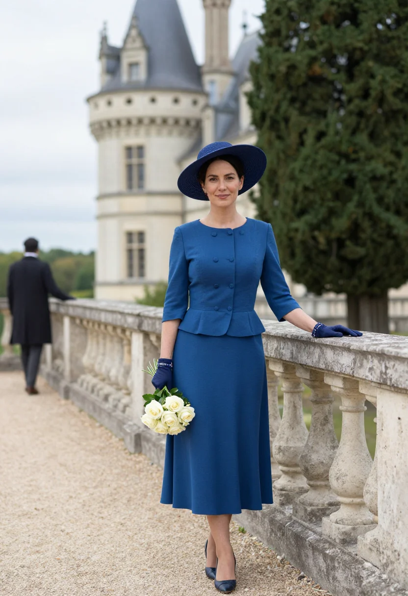 AI wallis simpson sample — portrait of a woman, a full-length photograph on a château t