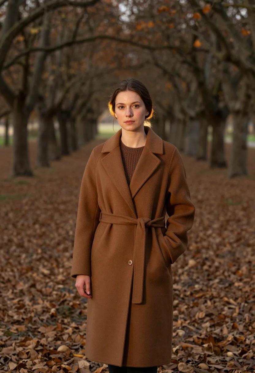AI walnut harvest dordogne brown sample — portrait of a woman, three-quarter-length portrait of a Fren
