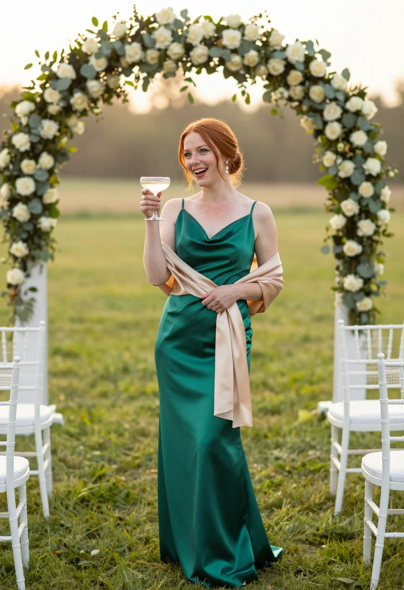 AI wedding guest sample — portrait of a woman, three-quarter-length portrait of a West