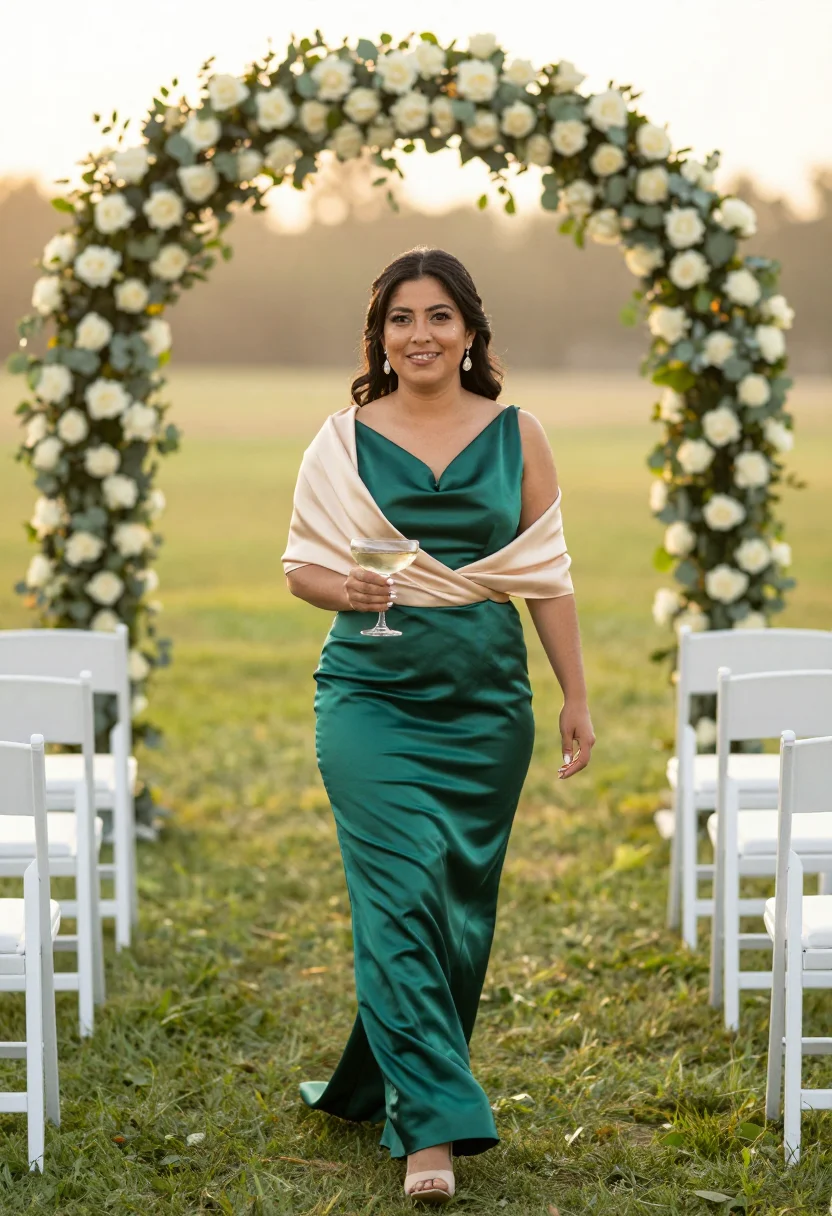 AI wedding guest sample — portrait of a woman, full-length portrait of a Latina woman