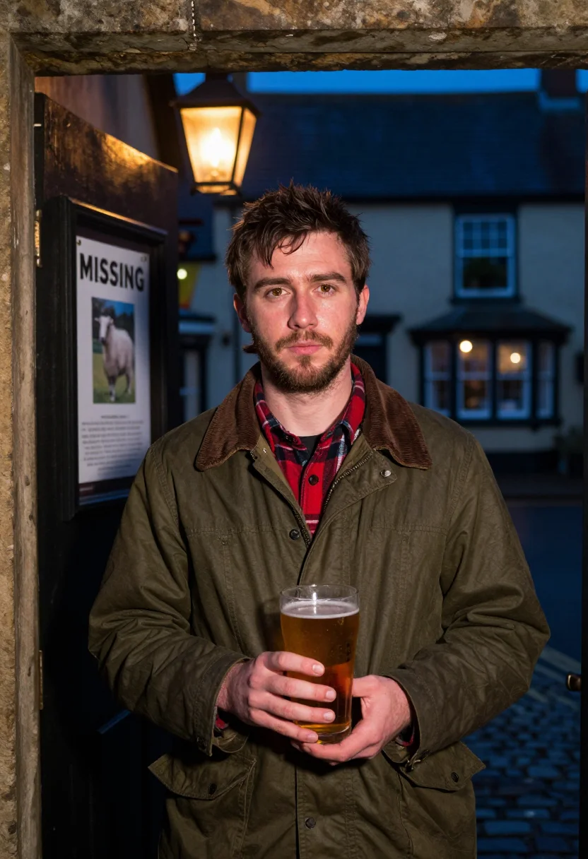 AI werewolf moor sample — portrait of a man, chest-up portrait of a pale-skinned Yorks