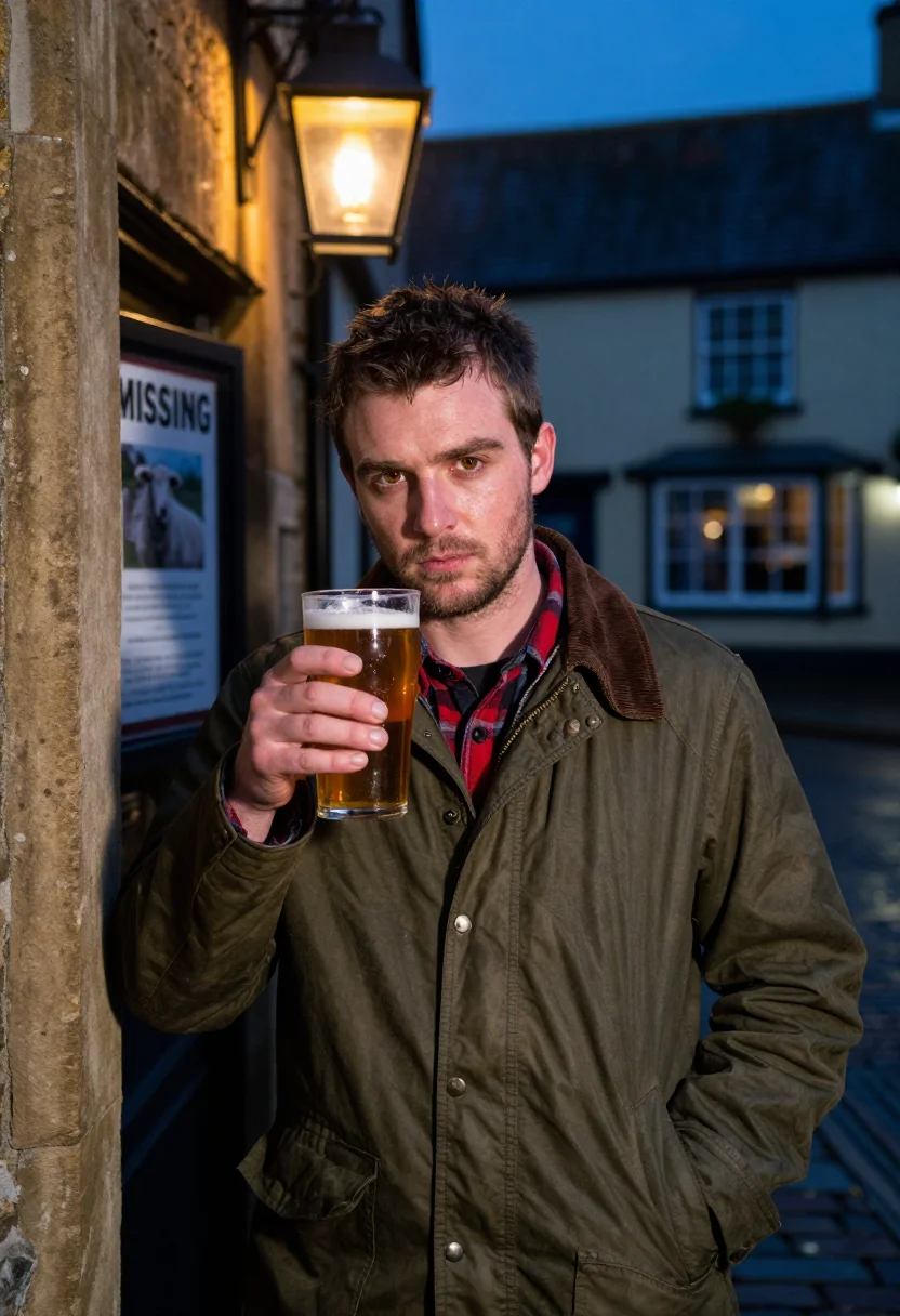 AI werewolf moor sample — portrait of a man, chest-up portrait of a pale-skinned Yorks