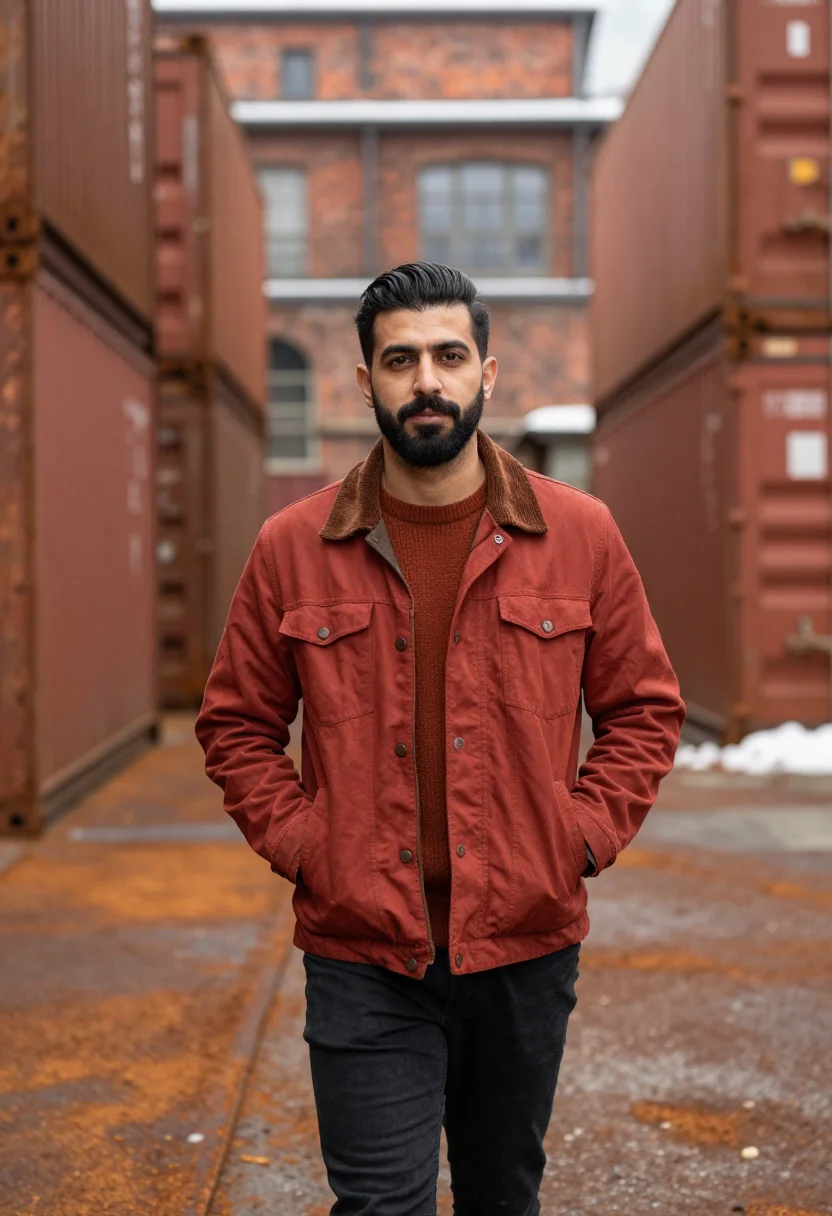 AI werksviertel automotive software rust sample — portrait of a man, a German man of Iranian descent in his ea