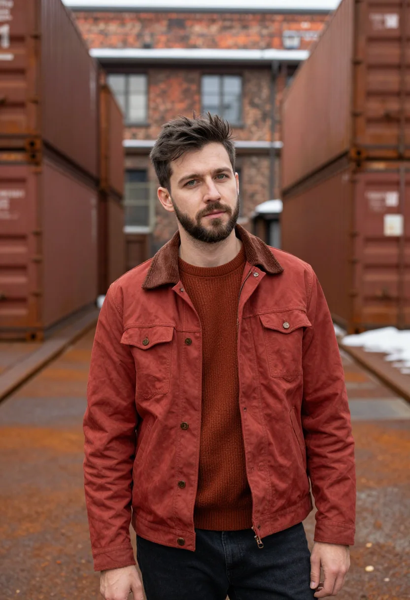 AI werksviertel automotive software rust sample — portrait of a man, a German man in his early thirties with o