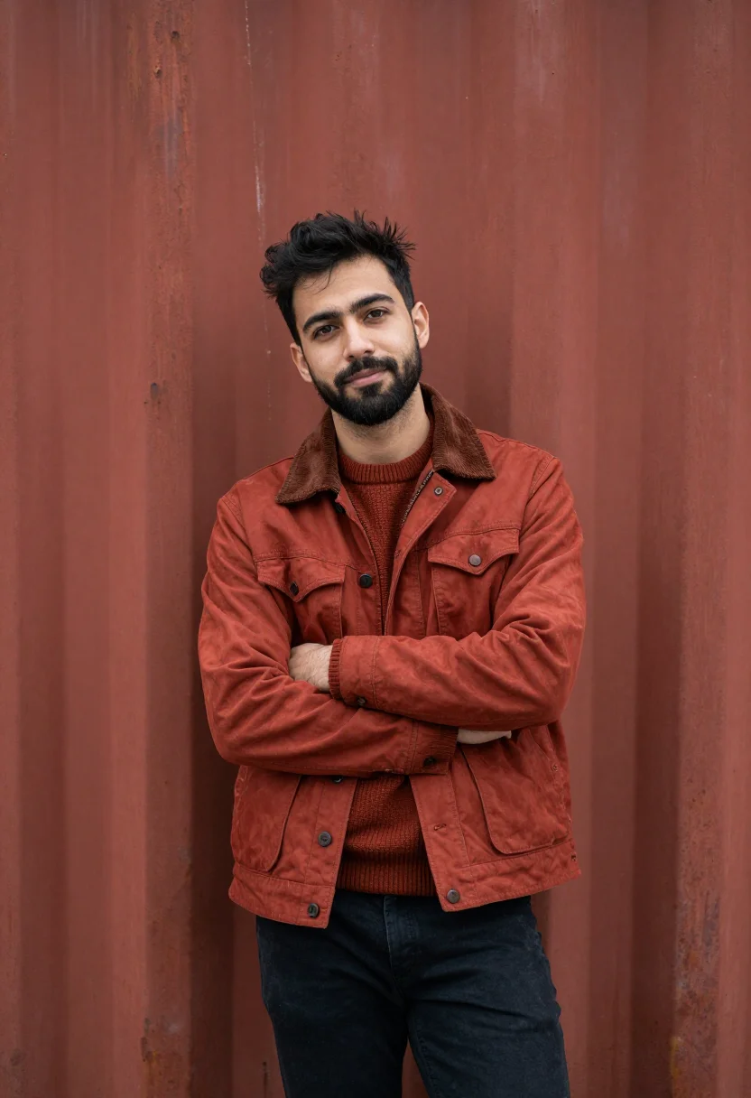 AI werksviertel automotive software rust sample — portrait of a man, a German man of Turkish descent in his ea