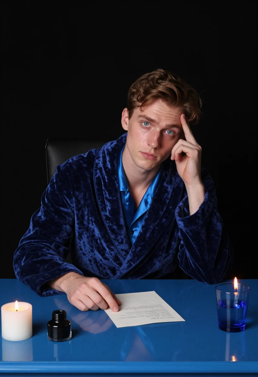 AI werther bleu sample — portrait of a man, half-length portrait of a young man of ab