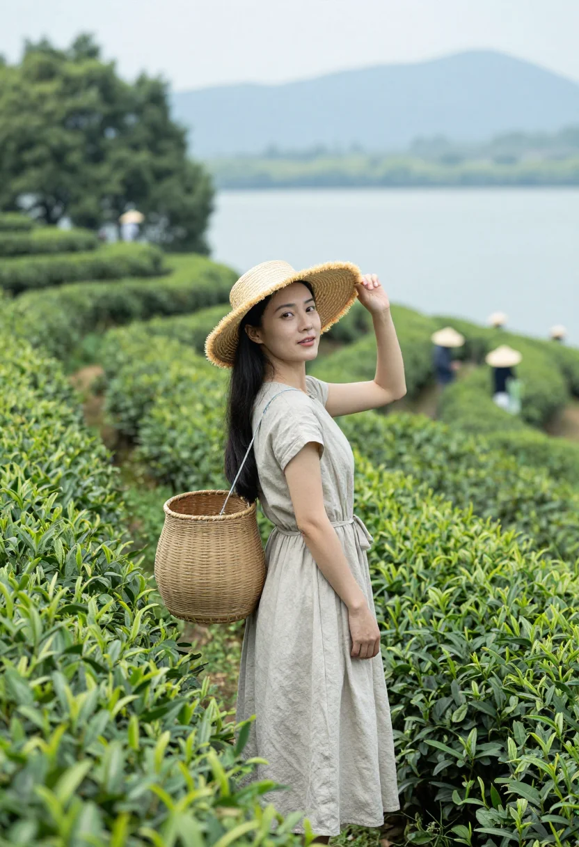AI west lake sample — portrait of a woman, full-length portrait of a Chinese woman