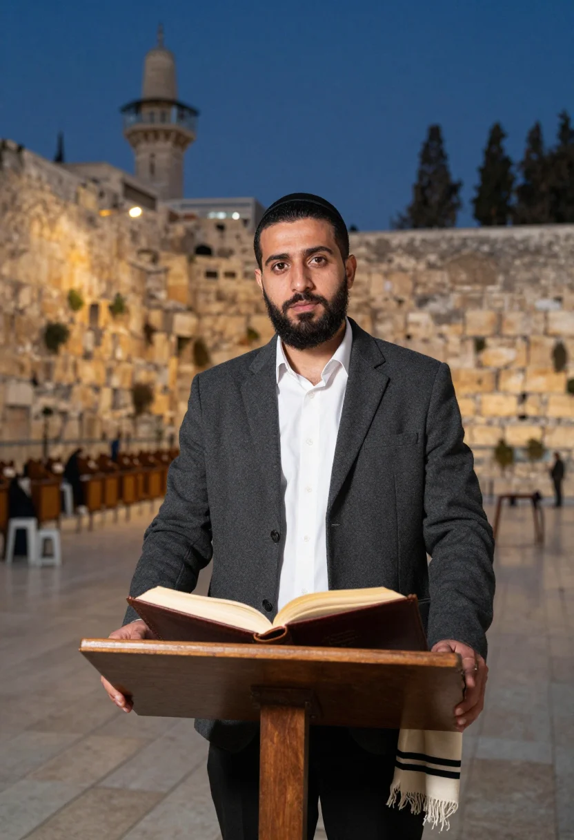 AI western wall sample — portrait of a man, three-quarter-length portrait of a Middle