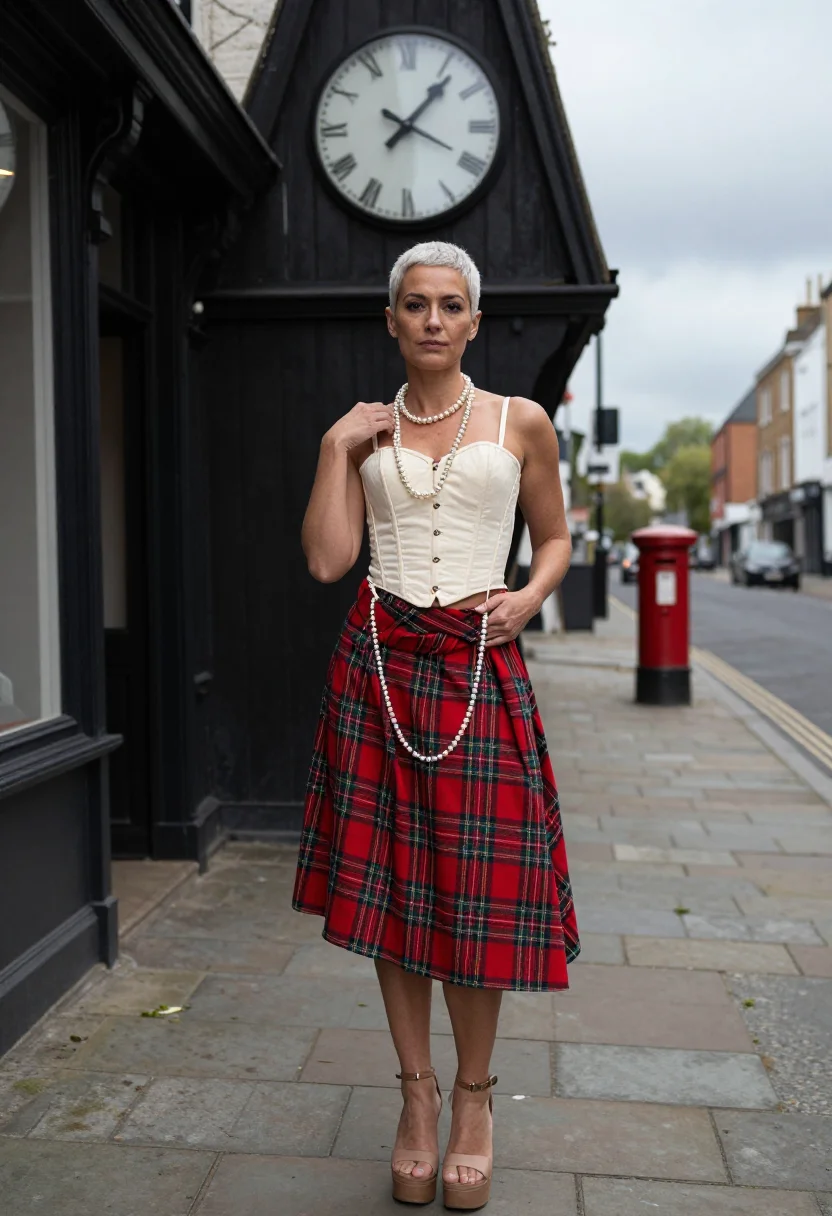AI westwood tartan sample — portrait of a woman, half-length portrait of a Western-Europ