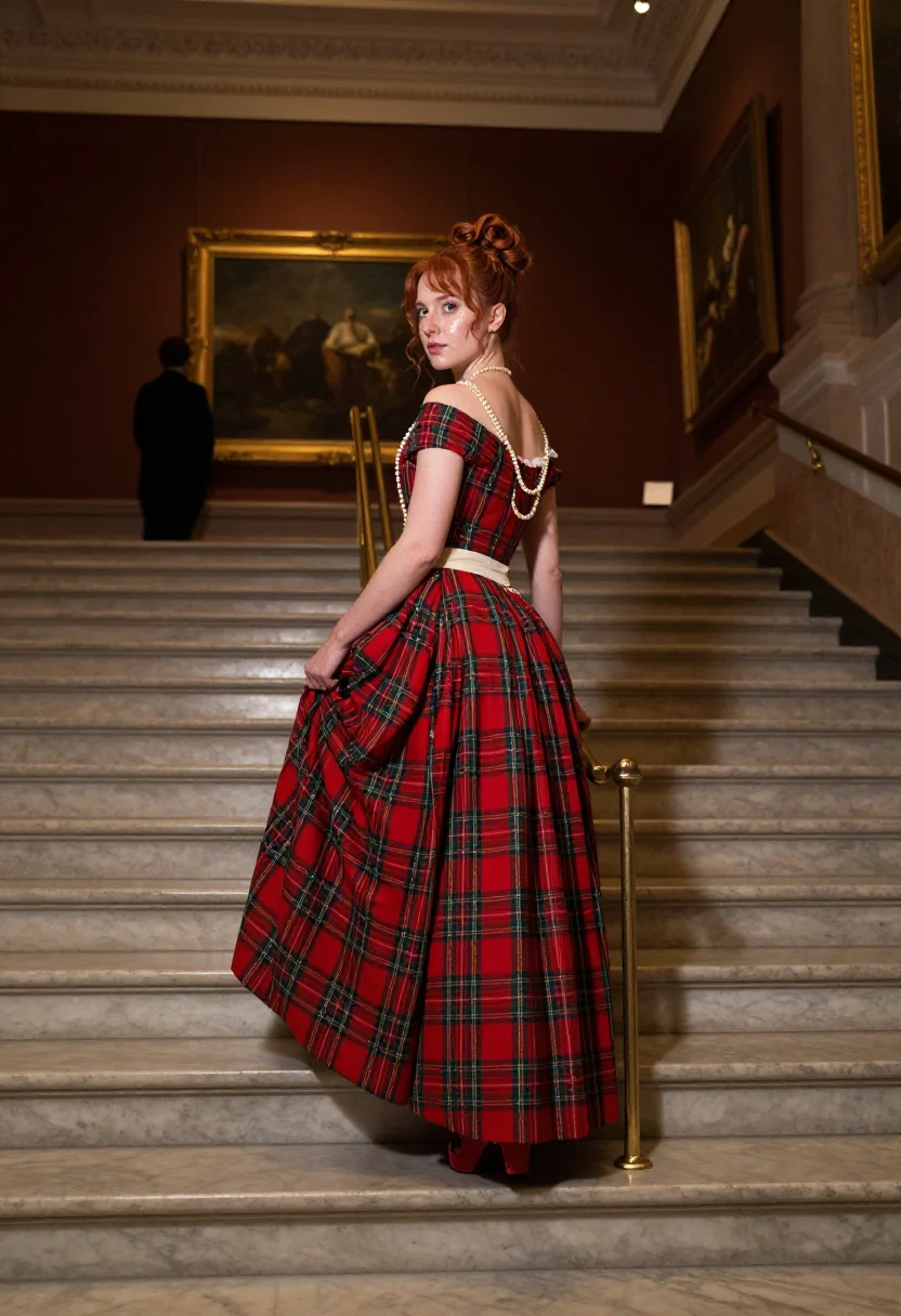 AI westwood tartan sample — portrait of a woman, full-length portrait of a Western-Europ