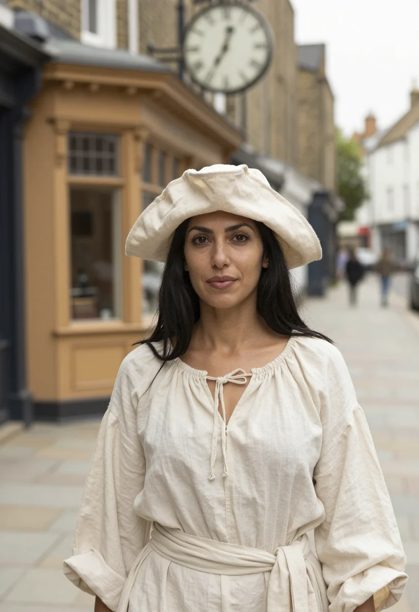 AI westwood worlds end kings road pirate cream sample — portrait of a woman, an Italian woman in her early thirties