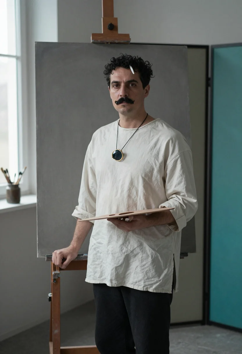 AI whistler sample — portrait of a man, half-length three-quarter portrait of a W