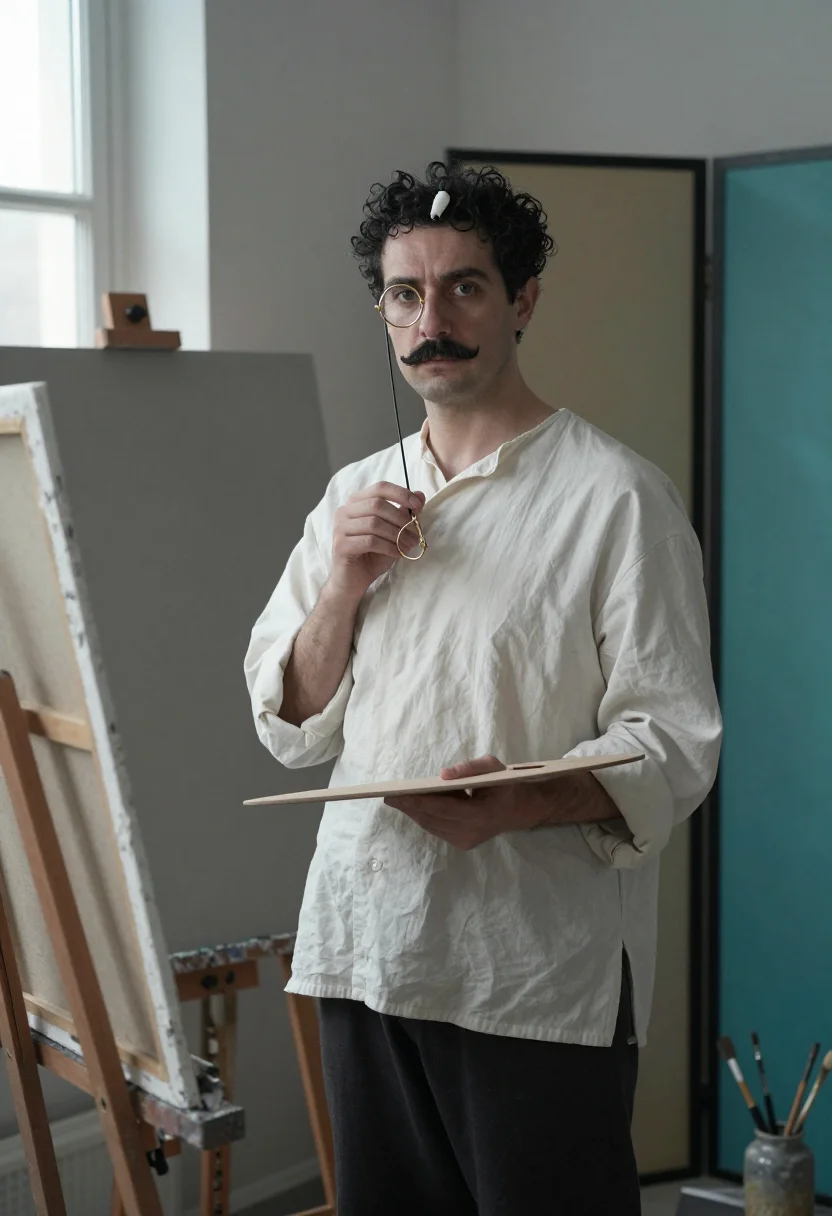 AI whistler sample — portrait of a man, close half-length portrait of a Western-E
