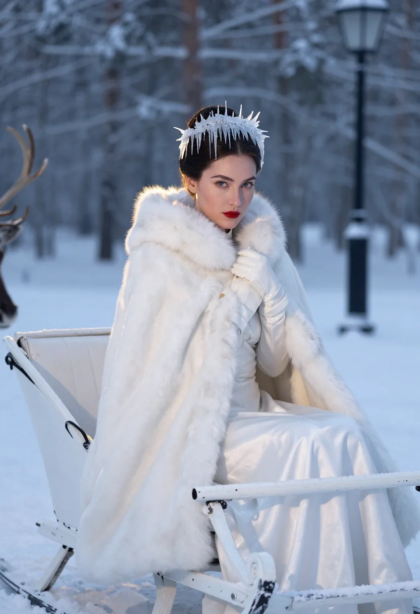 AI white witch jadis sample — portrait of a woman, half-length portrait of a Western-Europ