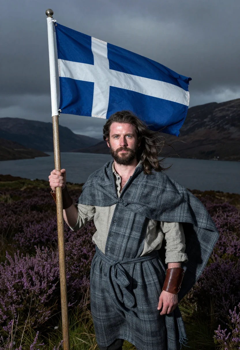 AI william wallace sample — portrait of a man, three-quarter-length portrait of a Scotti