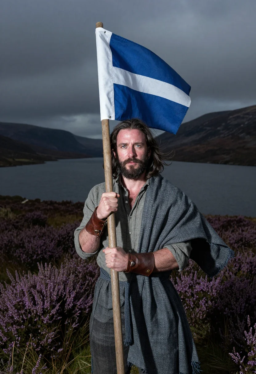 AI william wallace sample — portrait of a man, half-length portrait of a Scottish man in