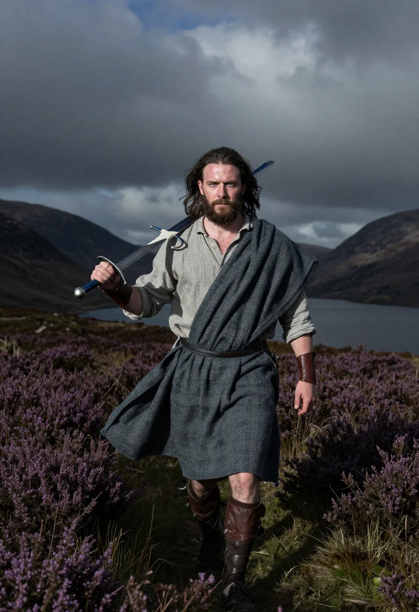 AI william wallace sample — portrait of a man, low three-quarter-length portrait of a Sc