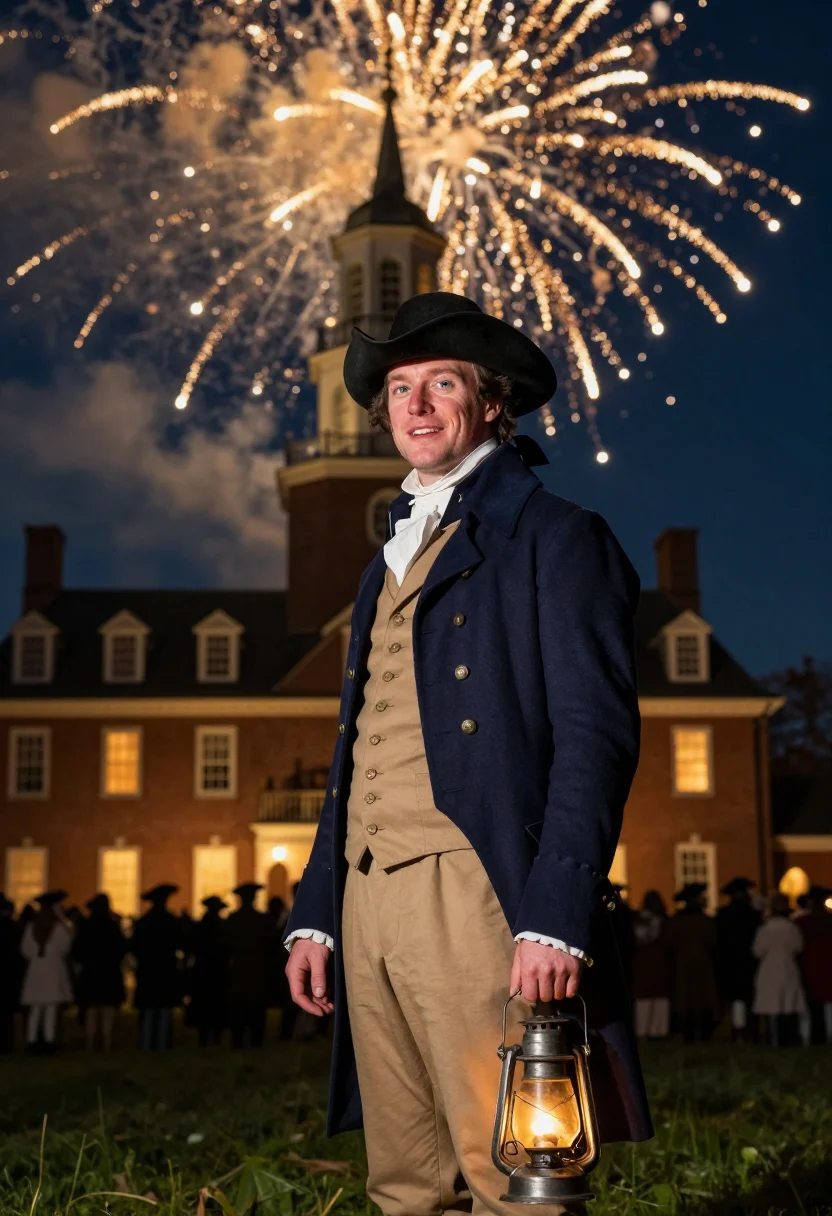 AI williamsburg christmas sample — editorial portrait photograph, a Western-European man in his