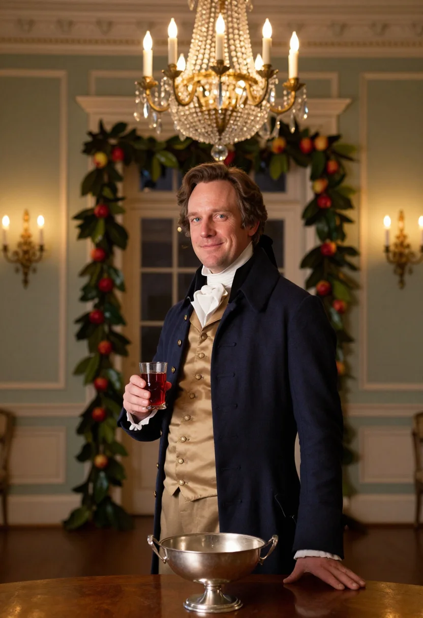 AI williamsburg christmas sample — editorial portrait photograph, a Western-European man in his