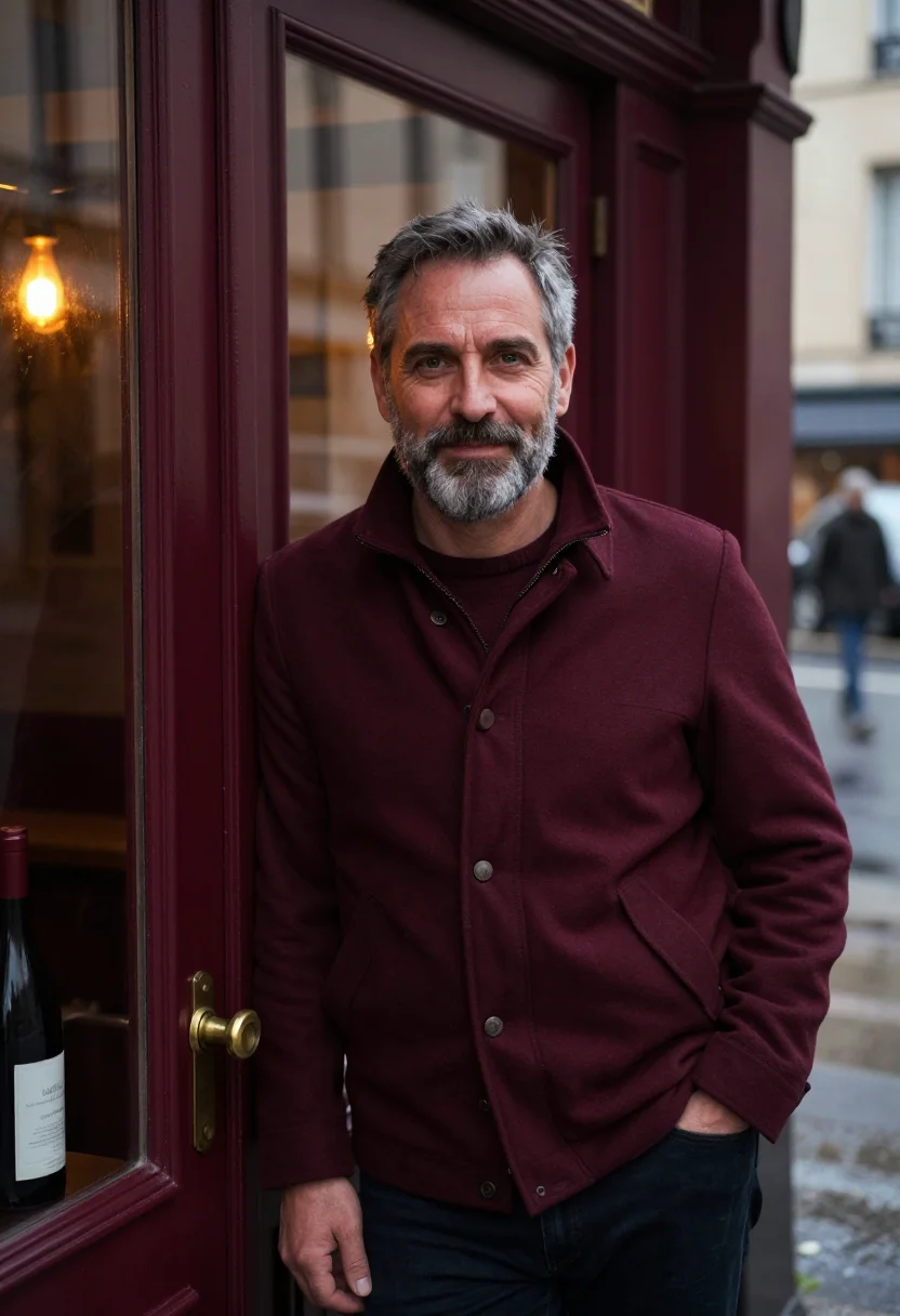 AI wine bar november bordeaux sample — portrait of a man, half-length portrait of a man in his mid-