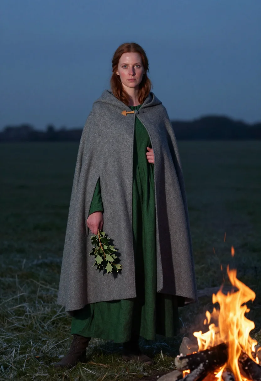 AI winter solstice stonehenge sample — portrait of a woman, full-length portrait of a Northern-Euro
