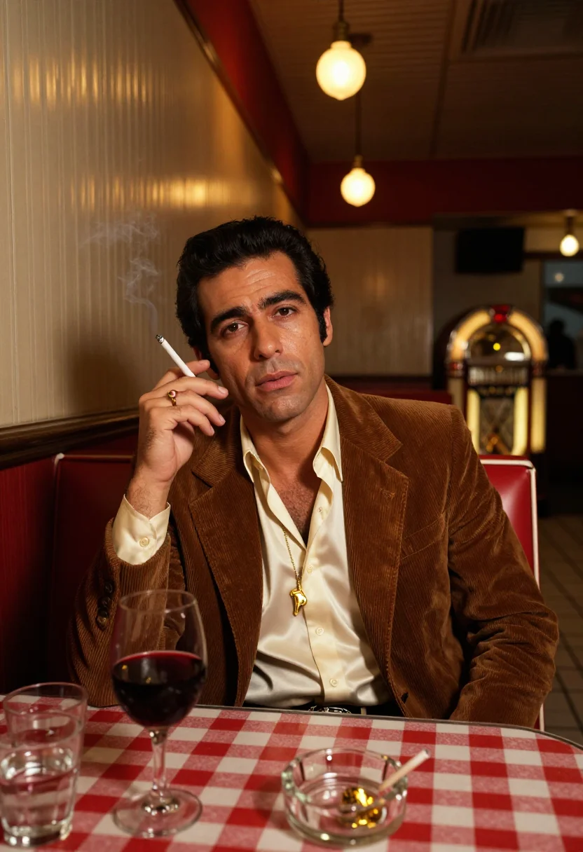 AI wiseguy 70s sample — portrait of a man, close portrait of an Italian-American man
