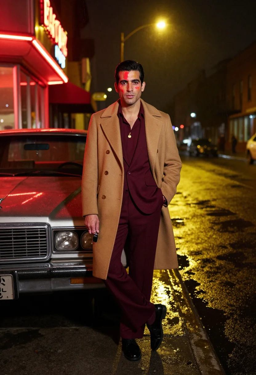 AI wiseguy 70s sample — portrait of a man, full-length portrait of an Italian-Americ