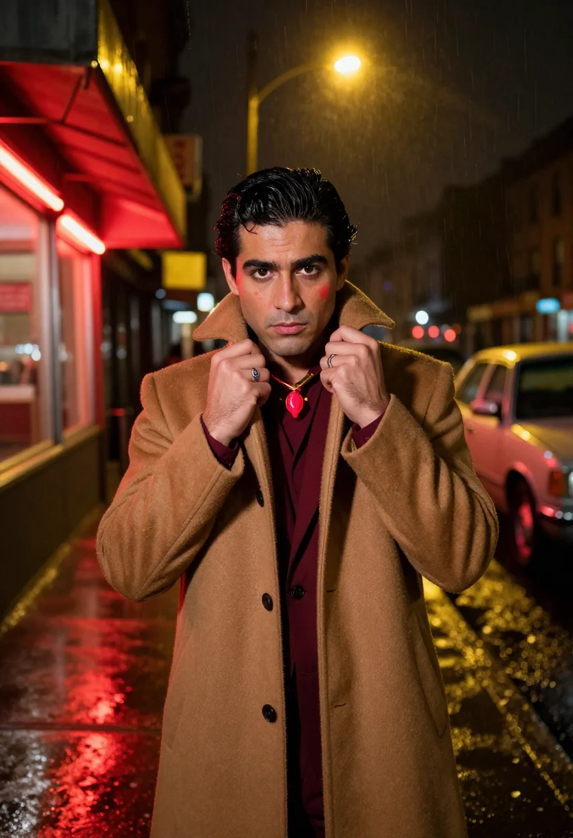 AI wiseguy 70s sample — portrait of a man, half-length portrait of an Italian-Americ