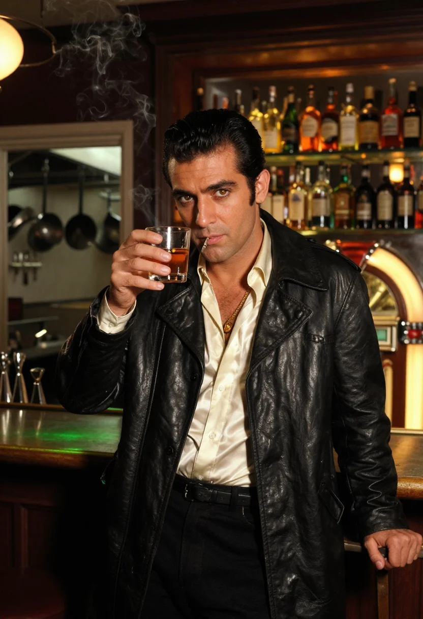 AI wiseguy 70s sample — portrait of a man, close portrait of an Italian-American man