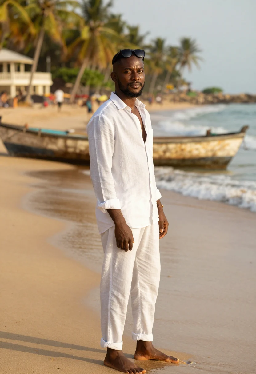AI wizkid made in lagos sample — portrait of a man, three-quarter-length portrait of a man of