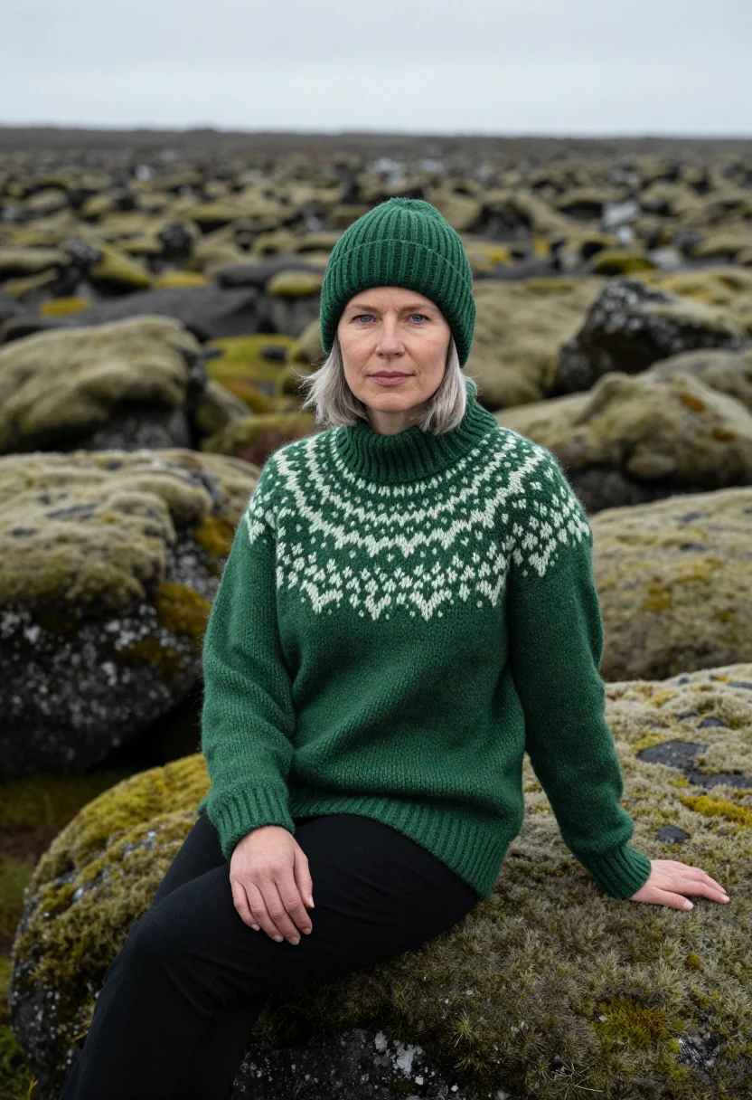 AI woman at war iceland highlands moss sample — portrait of a woman, a Dutch woman in her early fifties with