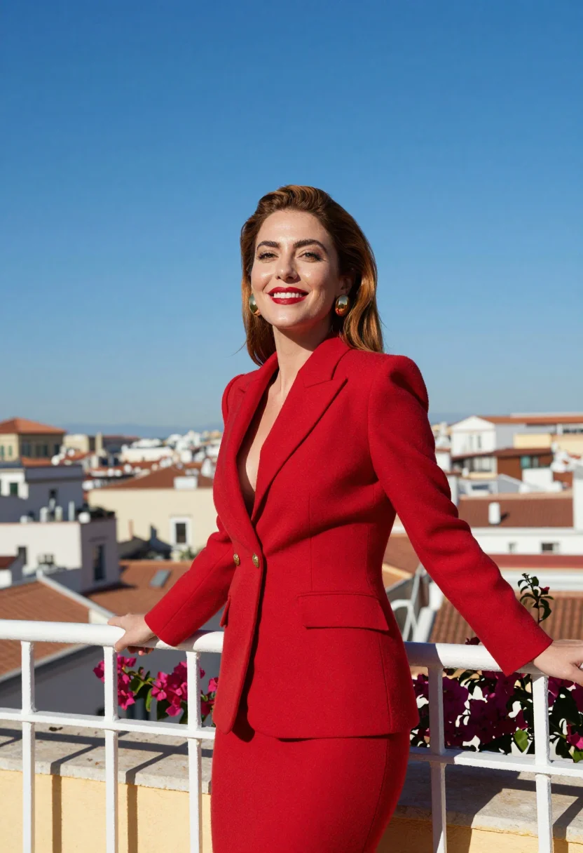 AI women on the verge madrid penthouse terrace palette sample — portrait of a woman, an Argentine woman aged about twenty-ei
