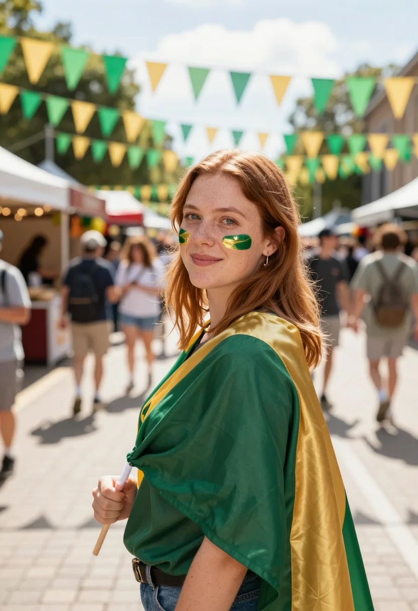 AI worldcup australia sample — festive half-length supporter portrait at a multicultural st