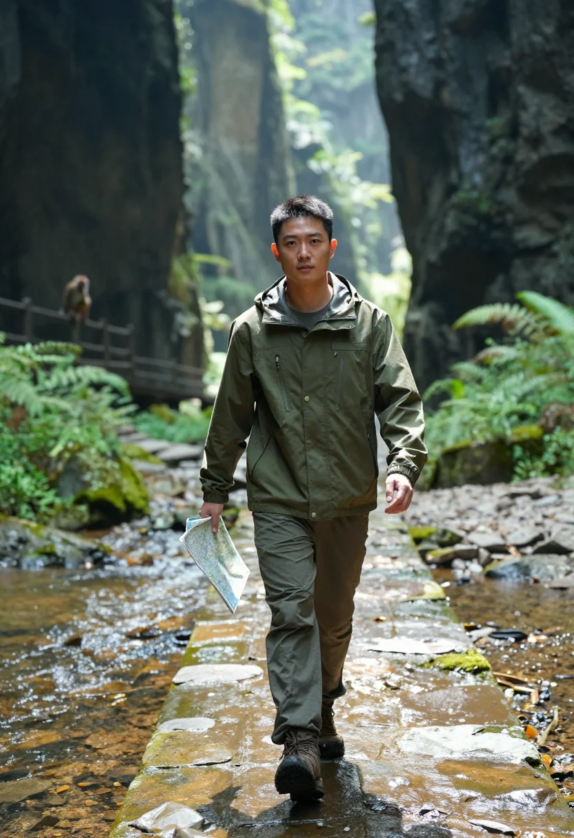 AI wulingyuan sample — portrait of a traveller, full-length portrait of a Chinese m