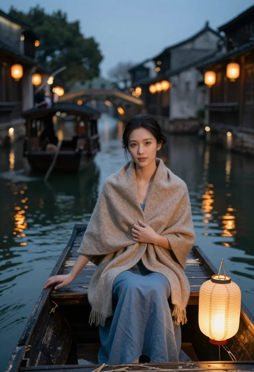 AI wuzhen sample — portrait of a woman, seated three-quarter portrait of a West