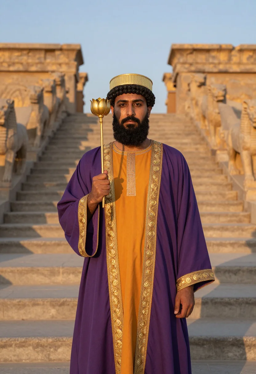 AI xerxes sample — portrait of a man, chest-up portrait of a Persian man in his