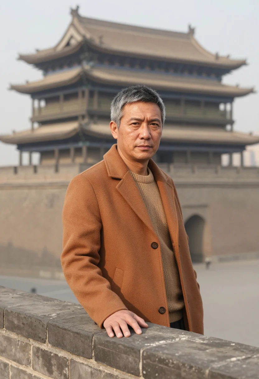 AI xian archaeologist loess ochre sample — portrait of a man, an archaeologist, a Northern Chinese man